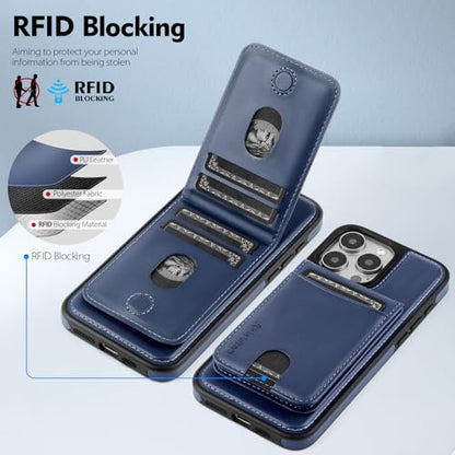 Shieldtop Compatible with MagSafe iPhone 16 Pro Wallet Case,Blue | 2 in 1 Detachable Magnetic,Credit Card Holder Slots,RFID Blocking,PU Leather,Kickstand,Flip Folio Phone Cover for Men & Women - color: Blue, size: iPhone 16 Pro 6.3"