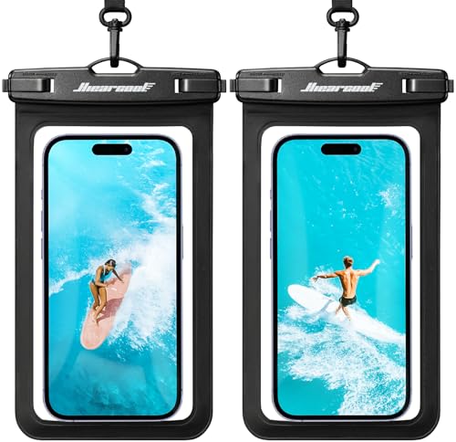 Hiearcool Waterproof Phone Pouch, Waterproof Phone Case, 2-Pack Black - color: Black & Black