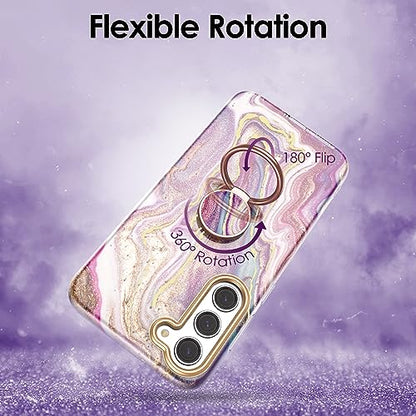 Phone Ring Grip Holder, 360° Rotation Cell Phone Grip Stand, Finger Ring Stand, Metal Finger Ring Grip Kickstand Compatible with iPhone 17 Pro Max 16 15 14 13 12 Magsafe Accessories, Purple - color: Sand Purple