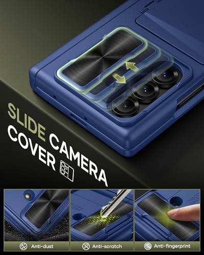 for Galaxy Z Fold 7 Case with Privacy Screen Protector, Blue - color: Blue-Y