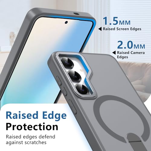 for Samsung 25-Plus Case/Samsung 24-Plus Case with Stand, Gray - color: Gray, size: Galaxy S24/S25 Plus 6.7"