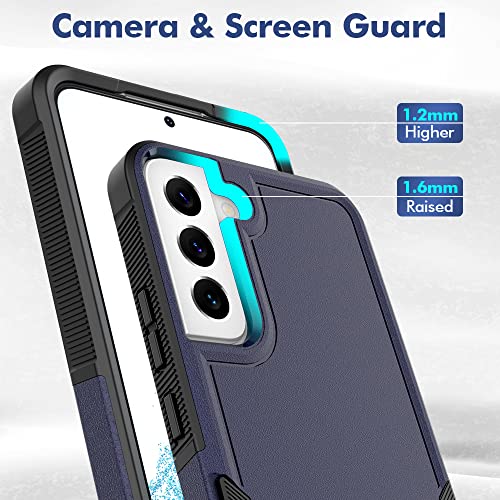 for Samsung Galaxy S22 Plus Case: Dual Layer Protective Heavy Duty Cell Phone Cover Shockproof Rugged with Screen Protector - Military Protection Bumper Tough - Samsung Galaxy S22+ Plus 2022, Blue - color: Navy Blue (PC) + Black (TPU)