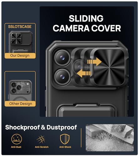 SSLOTSCASE for iPhone 17 Pro Max Case with Camera Control Button, Black - color: Black-D, size: Iphone 17 Pro Max