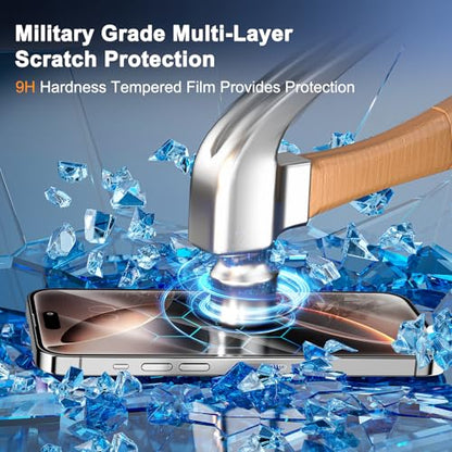 SIBEITU 3+3 Pack Screen Protector for iPhone 16 Pro Max 6.9" Tempered Glass | 3 Pack Screen + 3 Pack Camera Lens Protector, 6.9 Inch HD Clear 9H Hardness, Scratch Resistant, Case Friendly - size: iPhone 16 Pro Max 6.9"