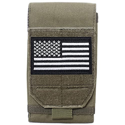 Molle Phone Pouch, Od Green Small Tactical Cell Phone Holster, Heavy Duty Waterproof Smartphone Case Holder for Vest Belt Waist (Army Green) - color: MILITARY GREEN