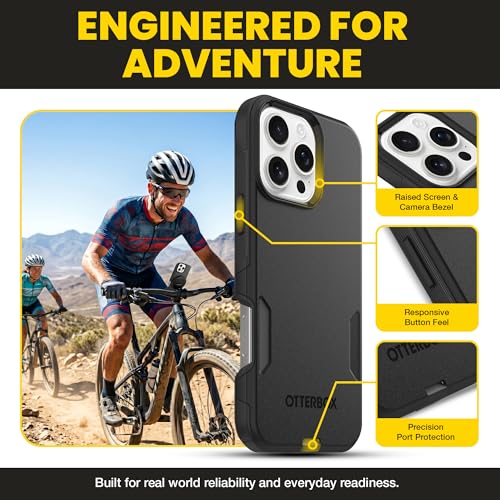OtterBox iPhone 16 Pro Max – Commuter Series Slim MagSafe Case - Black | 3X Military Drop Protection - Dual-Layer Design - Pocket-Friendly - Raised Edges - Port Covers - Non-Retail Packaging - color: Black