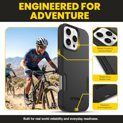 OtterBox iPhone 16 Pro Max – Commuter Series Slim MagSafe Case - Black | 3X Military Drop Protection - Dual-Layer Design - Pocket-Friendly - Raised Edges - Port Covers - Non-Retail Packaging - color: Black