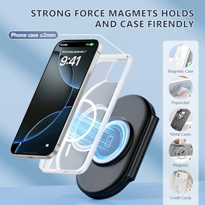 2026 Traveling Portable Wireless Mag-Safe Fast Charging Station - color: black