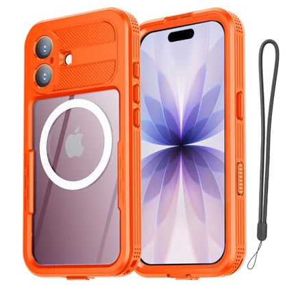 AICase Waterproof Case for iPhone 17 with MagSafe Clear Water Proof Snowproof/Dustproof/Shockproof,IP68 Certified 360 Full Body Protection Fully Sealed Underwater Cover for iPhone 17_95 - size: iphone 17
