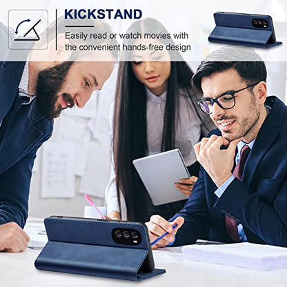 Jasonyu Flip Wallet Case for Moto G 5G (2022),Leather Magnetic Folio Cover with Card Holder,Kickstand - TPU Shockproof Durable Protective Phone Case,Blue | PU Leather Magnetic Folio Cover,with Card Holder,Kickstand,TPU Shockproof,Durable,Protective Phone