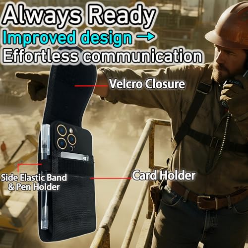 DPS Cell Phone Holster for Samsung Galaxy S25/S24/S23/S22 Ultra, A17/A16/A26,Moto G/G Power,Belt Case with Clip,Rugged Nylon Carrying Pouch w Card Holder (Fits Otterbox Cover on),Black,(X-Large) - size: X-Large