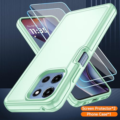 for Motorola Moto G 5G 2025/2026 Case with HD Screen Protector, Moto G Play 2026 Heavy Duty Shockproof Military Grade Full Body Protection Phone Cover (Jade Green) - color: Jade Green