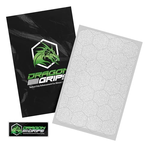 Dragon Grips Clear Rubber Grip Tape - 25 Precut 1" Hex Griptape Stickers (Pack of 1), Non-Slip Adhesive for Cell Phones, Controllers, Guns, and Mouse Grip Tape, Rubberized Durable Texture, Made in USA - color: Clear, size: 1" - 25pc 1 pack