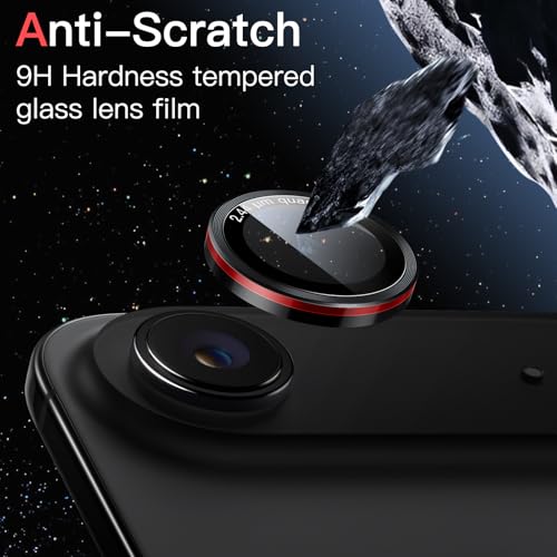 JETech Camera Lens Protector for iPhone Air, Black+Red, 1 Set - size: iPhone Air