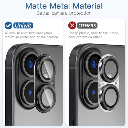 [2 Pack Camera Lens Protector for iPhone 17,9H Tempered Glass,Aviation Aluminum Plate Cover,Night Circle,No Bubble,HD Clarity,Case Friendly,Easy Installation-Black - size: for iPhone 17