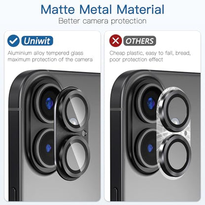 [2 Pack Camera Lens Protector for iPhone 17,9H Tempered Glass,Aviation Aluminum Plate Cover,Night Circle,No Bubble,HD Clarity,Case Friendly,Easy Installation-Black - size: for iPhone 17