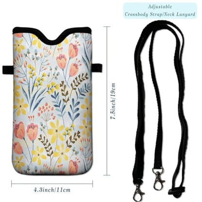 Cell Phone SleevesBag Case Crossbody Neoprene Holder Lanyard Phone Pouch for Women Men 7.5 X 4.5 Inches - Grass - color: Grass