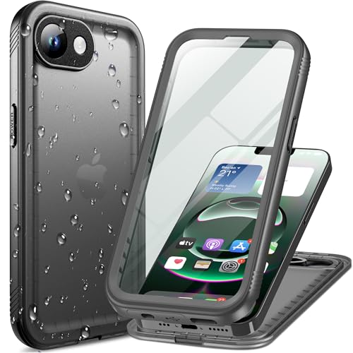 Cozycase for iPhone 16e/iPhone 17e Waterproof Case Heavy Duty Full Body | 360 Shockproof Dustproof with Screen Camera Protector Double IP68 Water Dust Drop Proof Hard Tough Front Back Cover Black - color: Frosted Black, size: For iPhone 16e/17e