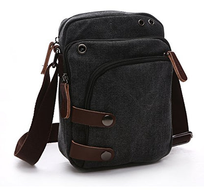 Mini Crossbody Bags for Women and Men - Small Purses and Handbags - Travel Bag - Canvas Shoulder Purse - color: Black