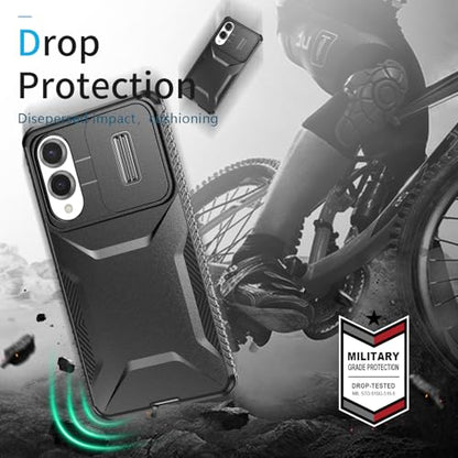 Asuwish Phone Case for Samsung Galaxy S25 Edge 5G with Screen Protector and Slide Camera Cover Rugged Hybrid Shockproof Protective Cell Accessories S25Edge 25S S 25 25Edge 6.66 2025 Women Men Black - color: Black