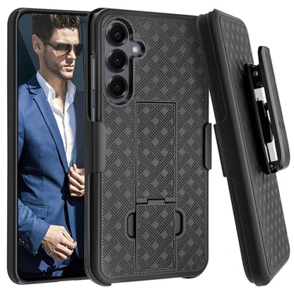 Fingic for Samsung Galaxy S25/ S24 Case Belt Clip Holster Kickstand Slim | Combo Shell with Swivel Holster Rugged Shockproof Antiscratch Full Body Protective for Galaxy S25 2025/S24 2024 (6.2"), Black - size: For Samsung Galaxy S25(6.2 inch 2025）