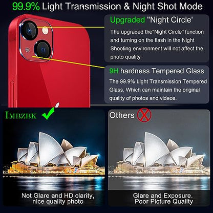 IMBZBK Screen Protector for iPhone 13, Tempered Glass, 3+3 Pack - color: 13-Transparent