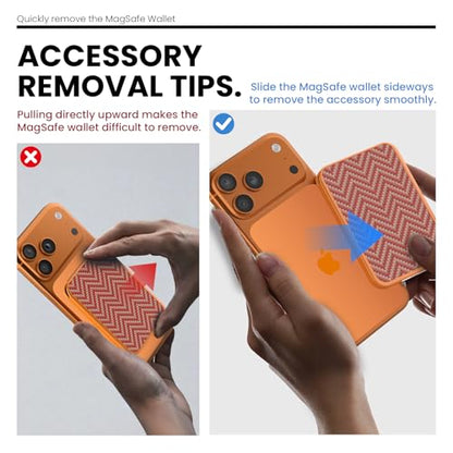 Nillkin FiberMate MagSafe Phone Wallet, RFID Blocking, Adjustable Stand - color: Orange