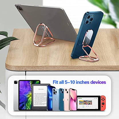 Phone Ring Holder Finger Kickstand, Foldable Loop Handle, Rose Gold - color: Adhesive- Gold
