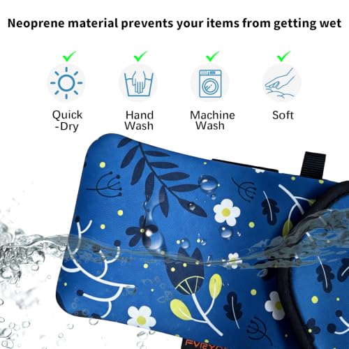 Neoprene Phone Sleeve Pouch Case Bag for Men Women w/Crossbody Strap/Neck Lanyard for iPhone 17/16/15/14 Pro Max, Samsung S25，Pixel 10 - color: Chamomile Sketch