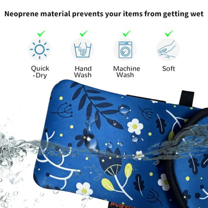 Neoprene Phone Sleeve Pouch Case Bag for Men Women w/Crossbody Strap/Neck Lanyard for iPhone 17/16/15/14 Pro Max, Samsung S25，Pixel 10 - color: Chamomile Sketch