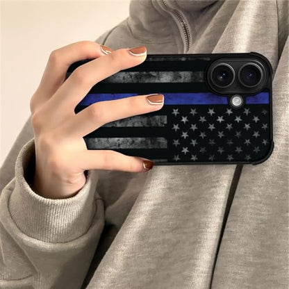 DJSOK Case for iPhone 17,Compatible with MagSafe,Anti-Scratch Shockproof Case,American Police Flag - color: American police flag, size: IPhone 17