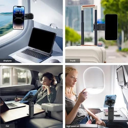Airplane Phone Holder Clamp Replacement Desk Clamps with 17mm Ball Head Joint C-Clamp Phone Stand for MagSafe Car Mount Charger Phone Clips Flight Travel Essentials Flying Tray Table