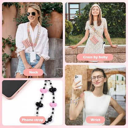Clip and Go Phone Strap with Zippered Pouch,Phone Strap with Cellphone Chain Accessories - color: Blue