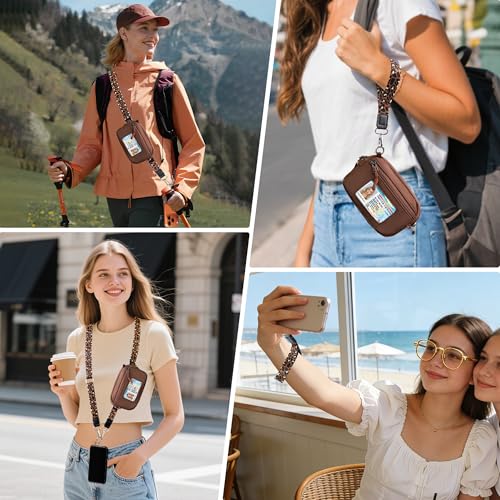 Clip and Go Strap for Phone with Wallet Crossbody Lanyard (Black Blown) - color: Black Blown