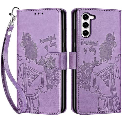 for Samsung Galaxy S23 Wallet case, Purple-Girl | 3 Card Holders, Kickstand, Shockproof TPU Shell, PU Leather, Magnetic Closure, Protective Flip Folio Cover, Women - color: 2