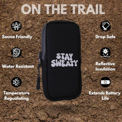 TempSafe – The OG Sauna Phone Case | Thermal Phone Pouch for iPhone & Android | Prevents Overheating, Extends Battery Life in Cold Weather | Neoprene Water-Resistant Sleeve with Carabiner (Large)