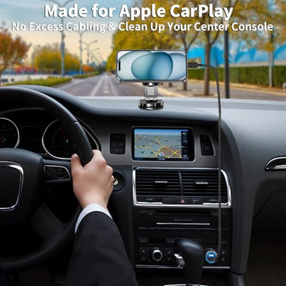 Apple MFi Certified iPhone Car Charger Fast Charging + 6FT Lightning Cable - color: Ceramic Black