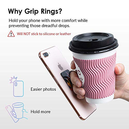 Velvet Caviar Cell Phone Ring Holder - Finger Ring & Stand - Improves Phone Grip Compatible with iPhone, Galaxy and Most Cases (Except Silicone/Leather) - Purple Marble - color: Purple Stone