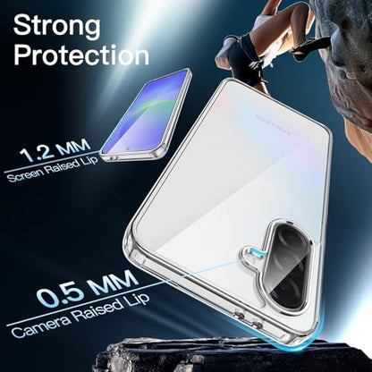 JETech Case for Samsung Galaxy A36, Anti-Yellowing, Clear | Shockproof Protection, Scratch Resistant Hard PC Back, Durable Transparent TPU Bumper - color: Clear, size: Galaxy A36