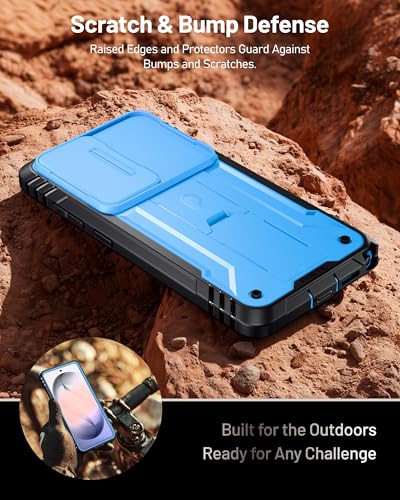 Poetic Revolution Case for Samsung Galaxy S26 Ultra, [Slide Camera Cover], [20FT Mil-Grade Drop Tested], Full-Body Military Grade Rugged Dual-Layer Shockproof Cover with Kickstand, Light Blue - color: Light Blue, size: Galaxy S26 Ultra