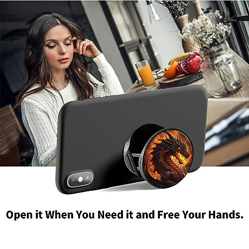 [2 Pack] Cell Phone Grip with Expanding Kickstand, Flame Dragon - color: Flame Dragon