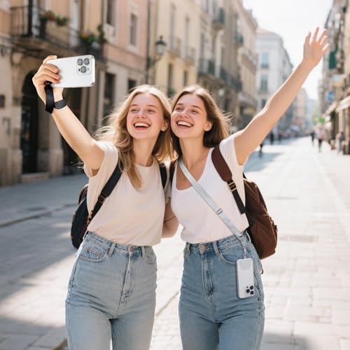 takyu Phone Lanyard, 2 Pack Crossbody Anti-Drop Neck and Wrist Strap with 2 Pcs Tether Patches, Secure Hands-Free Compatible for iPhone Samsung Perfect for Nurses, Teachers, Travel, Hiking Black+Gray - color: Black + Grey