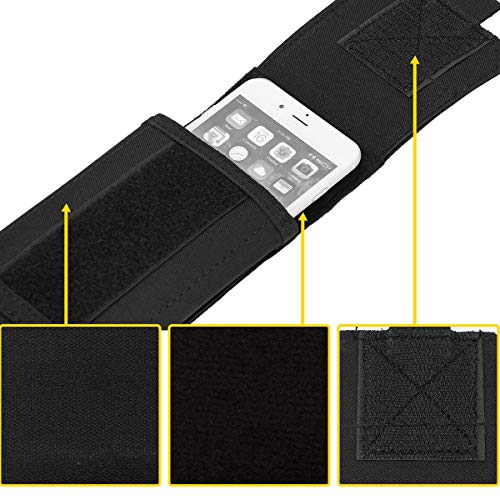 Tactical Molle Phone Case, Heavy Duty Loop Belt Holster Pouch with Flag Patch for iPhone 17 Pro Max/16 Pro Max/16 Plus/16 Pro/16/15 Pro Max/14 Pro Max/13 Pro Max, for Galaxy S24 Ultra - color: Black