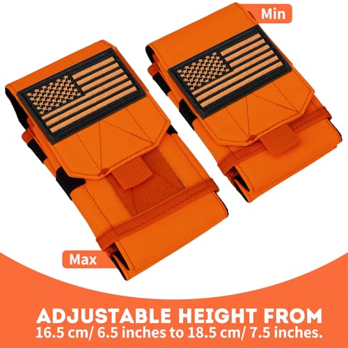 Dual Tactical Phone Pouch Molle Phone Holster Double Capacity Holder Universal Utility EDC Pouch for iPhone 17 Pro Max/17 Pro/16 Pro Max/16 Pro/15 Pro Max/15 - color: Orange