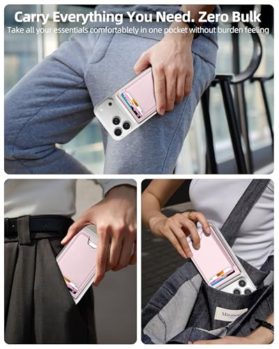 For Magsafe Wallet with Money Clip, 5 Card Holder, Adjustable Stand | Strongest Magnetic Wallet for iPhone 17/16/15/14/13/12 Series, ID Window, RFID Blocking, Not for 13/12 Mini, Baby Pink - color: Baby Pink