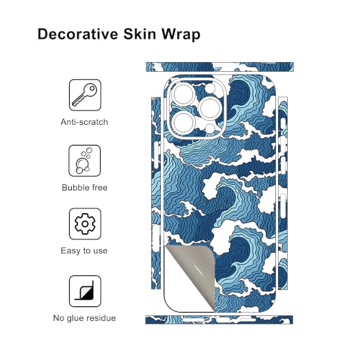 Skin Wrap Compatible with 13/14/15/16/17 Pro Max (Blue, 15 Pro Max) - color: Blue, size: 15 Pro Max