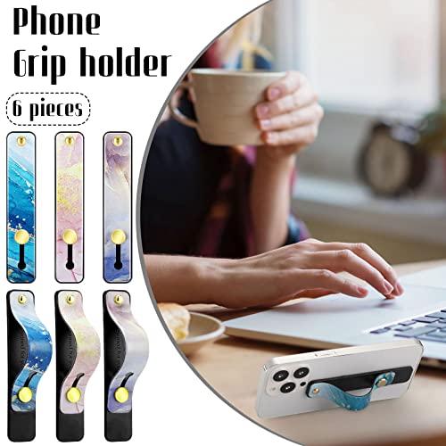 Weewooday 6 Pieces Phone Finger Strap Grip,Soft Color,Marble - color: Soft Color, style: Marble