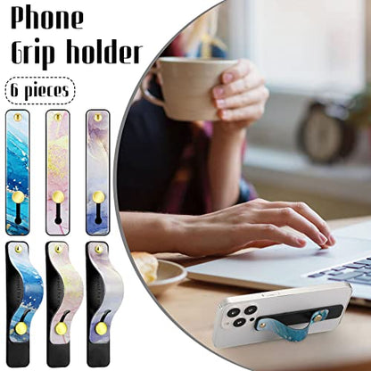 Weewooday 6 Pieces Phone Finger Strap Grip,Soft Color,Marble - color: Soft Color, style: Marble