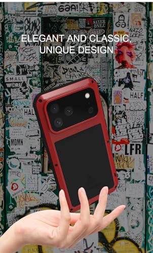 LOVE MEI for iPhone 17 Pro Max (6.9) Metal Case, Heavy Duty Metal Military Grade Shockproof Dustproof Full Body Case with Built in Tempered Glass Screen Protector for iPhone 17 Pro Max (Silver) - color: Silver