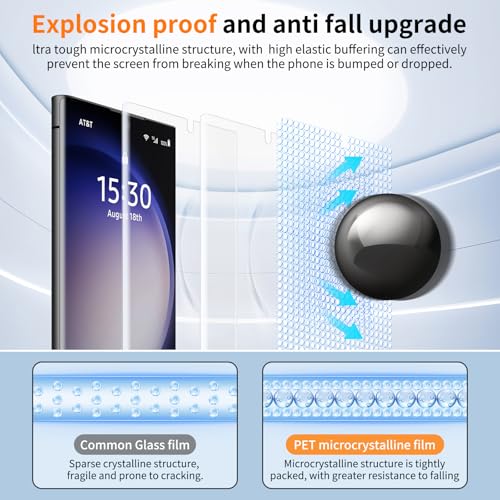2 Pack Samsung Galaxy S23 Ultra / S22 Ultra Curved Edge HD Clear Screen Protector, PET Film with Auto Dust Elimination Cabin, Anti-Glare, Sensitive Touch, Bubble-Free, Case Friendly - color: S23-HD